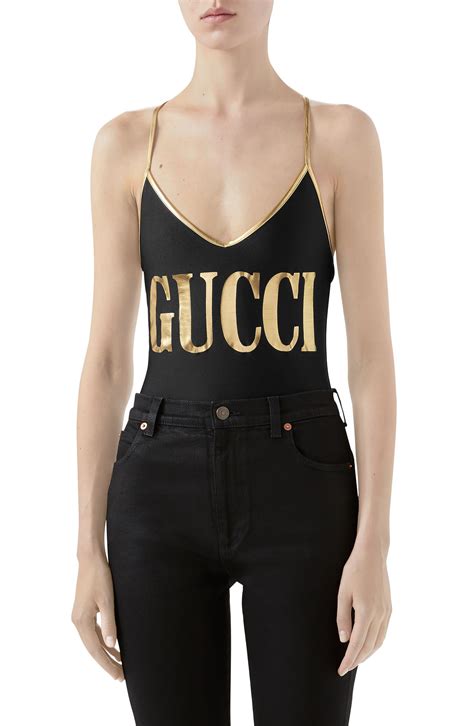 gucci one piece swimsuit black